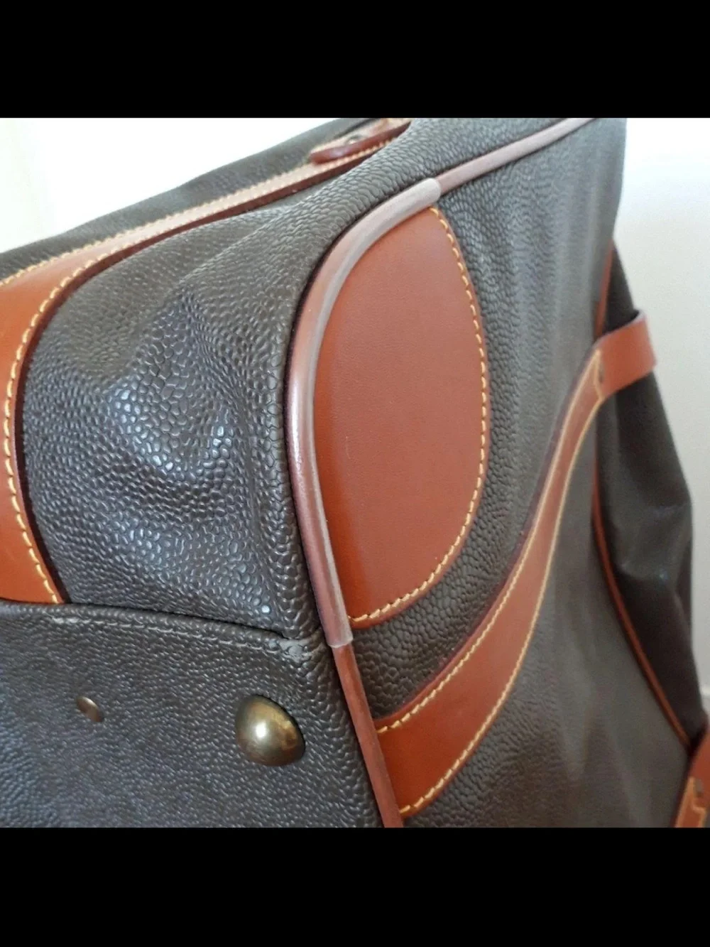 Mulberry Dark Brown Leather Briefcase with Tan Trim